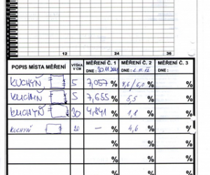 Vysúšanie muriva elektroosmózou v obecnom bytovom dome - Protokol#1